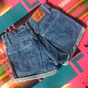 Levi’s Orange Tab High Waisted Jean Shorts